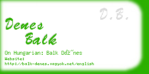 denes balk business card